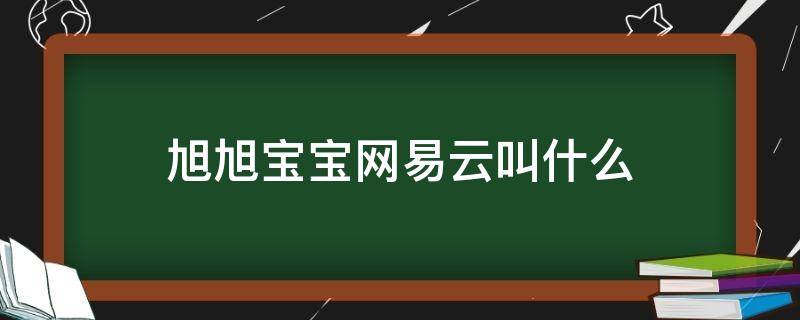 旭旭宝宝网易云叫什么 旭旭宝宝腾讯