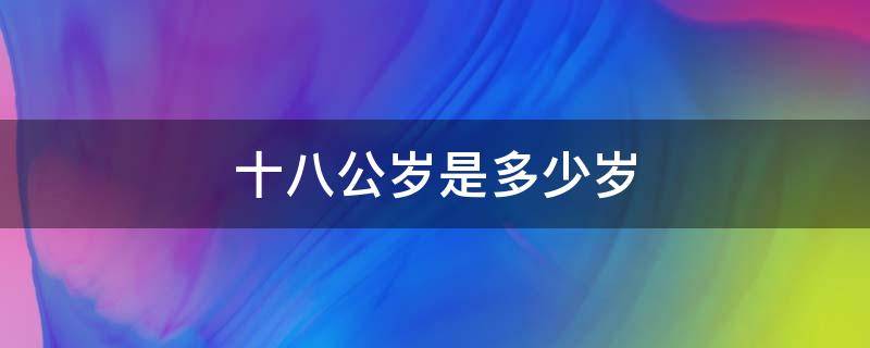 十八公岁是多少岁 十八岁是多少周岁