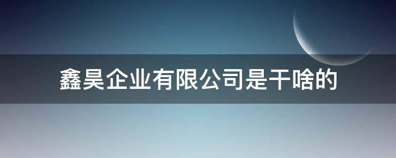 鑫昊企业有限公司是干啥的（昊鑫公司怎么样）