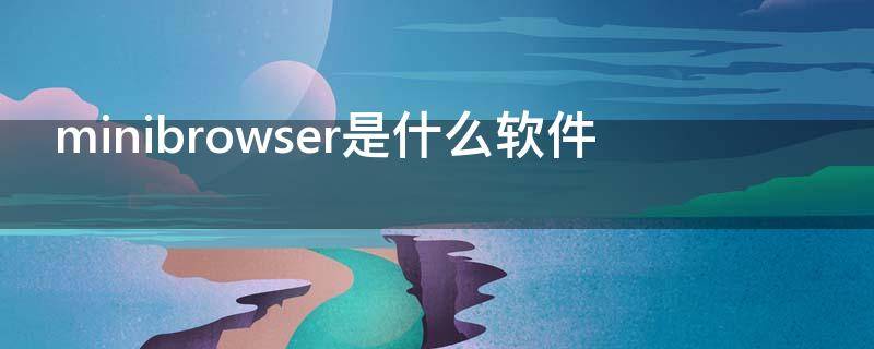 minibrowser是什么软件（minibrowser.exe）