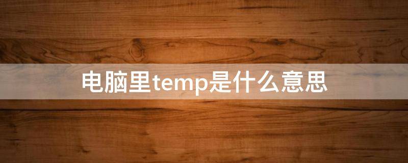 电脑里temp是什么意思（电脑文件中temp是什么意思）