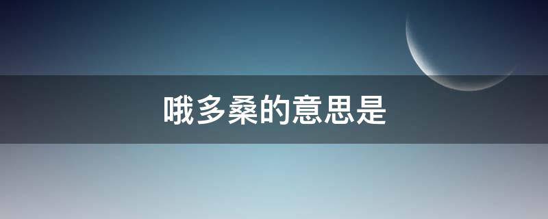 哦多桑的意思是（哦加桑是什么意思）