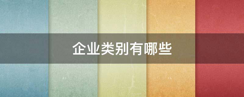 企业类别有哪些(企业类别都有哪些)