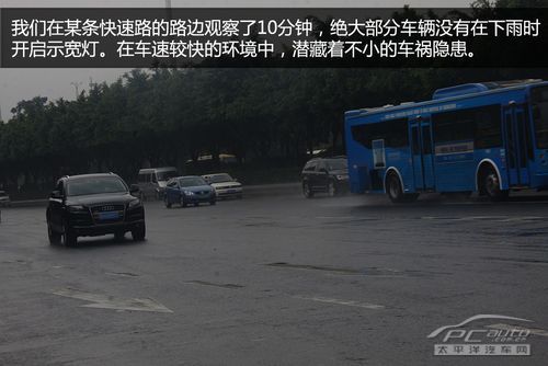 雨天关灯行车恶习调查