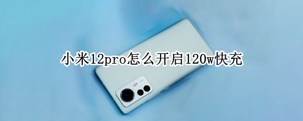 小米12pro怎么开启120w快充 小米10pro支持120w快充吗