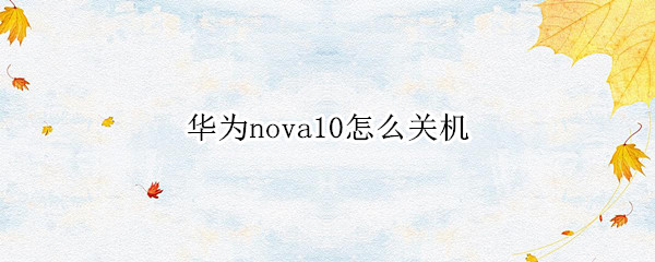 华为nova10怎么关机（华为Nova怎么关机）