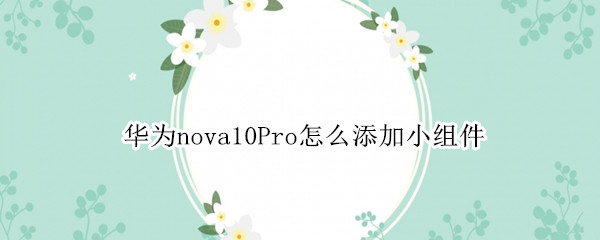 华为nova10Pro怎么添加小组件（华为nova8pro怎么添加小组件）