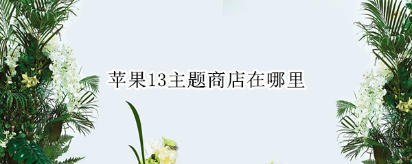 苹果13主题商店在哪里（苹果13主题商店在哪里设置）