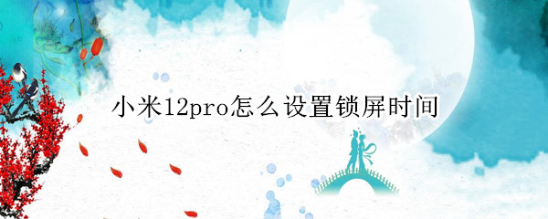 小米12pro怎么设置锁屏时间（miui12怎么设置锁屏时间）