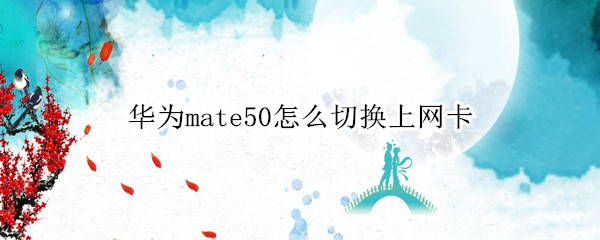 华为mate50怎么切换上网卡（华为怎么快速切换上网卡）