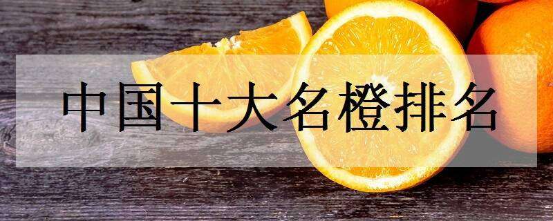 中国十大名橙排名