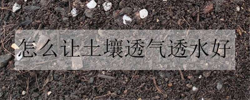 怎么让土壤透气透水好