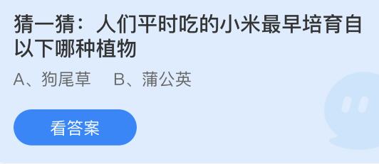 蚂蚁庄园11月16日答案最新：小米最早培育自以下哪种植物？人在紧张时手心为什么容易出汗？