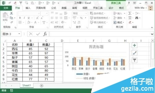 Excel2016中怎么给一张图表添加趋势线和达标线