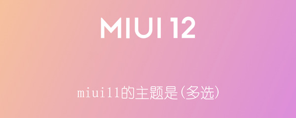 miui11的主题是(多选) 小米MIUI11主题推荐