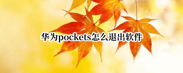 华为pockets怎么退出软件（pocket怎么关机）