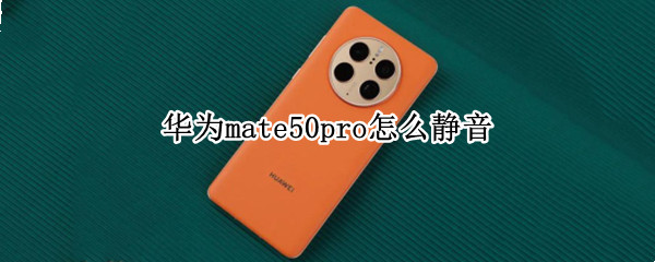 华为mate50pro怎么静音 华为p50pro怎么静音