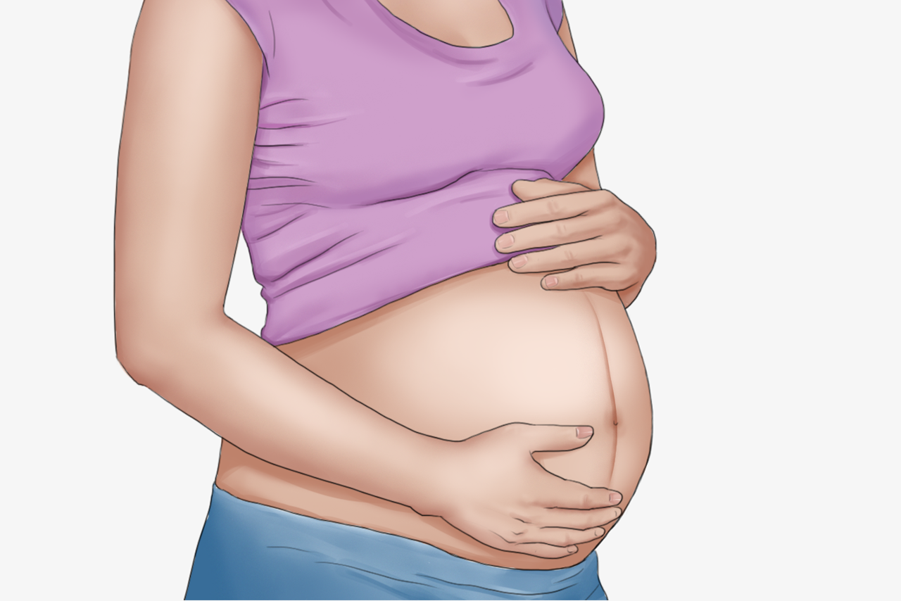 怀孕肚子上有一条黑线图片