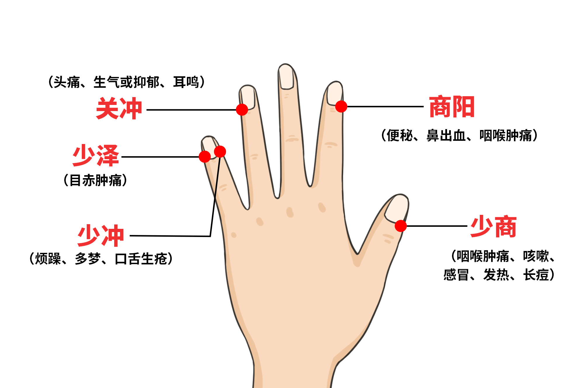 上火手指放血扎什么位置图 扎手指中间放血治什么