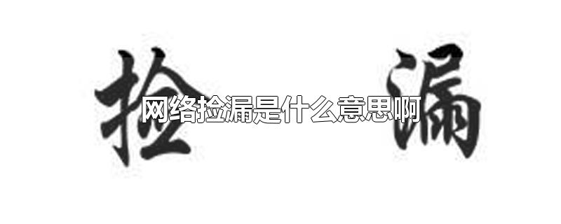 网络捡漏是什么意思啊 网络捡漏是什么意思啊知乎