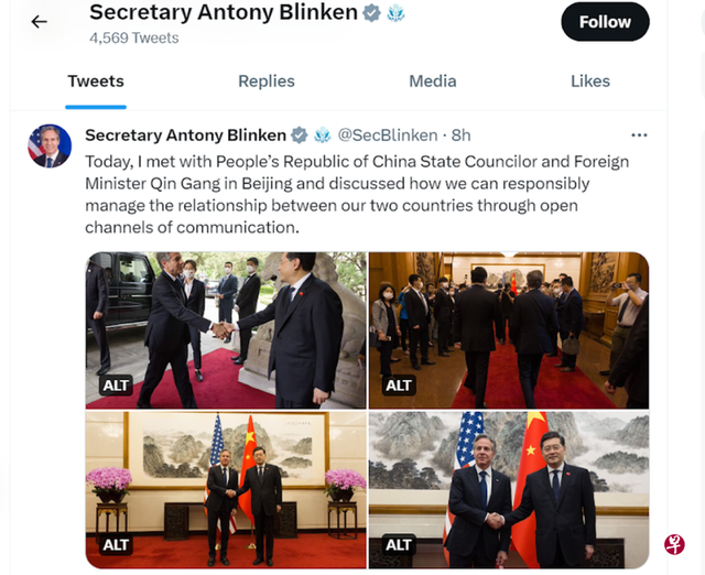 布林肯推特发文谈北京行（布林肯接受采访）