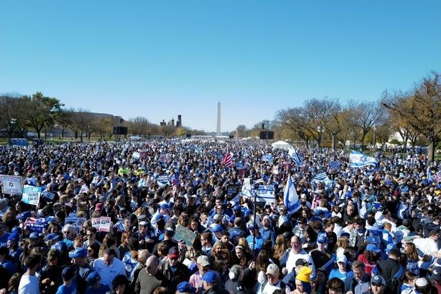 美国首都20万人上街声援以色列，高喊“不要停火”等口号